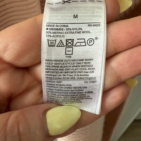 Gap blush powder pink long merino cardigan sweater - size Medium (M) - Picture 4 of 4